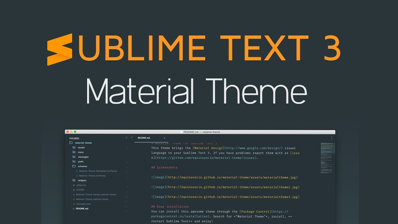 install material theme in sublime text